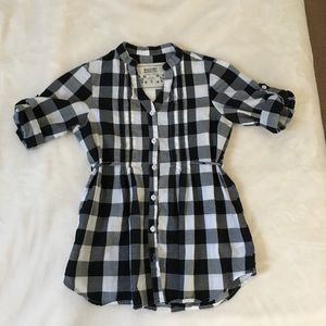 Short sleeve plaid girls tunic